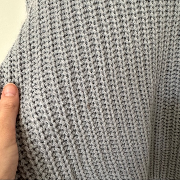 Jessica Simpson Pale Blue Pom Pom Style Bell Sleeves Sweater Crewneck — Size L - Picture 6 of 8